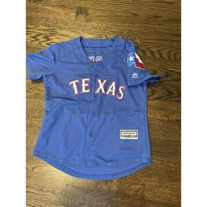Majestic Rachel #18 Texas Rangers Jersey baseball MLB Youth Large See Photos